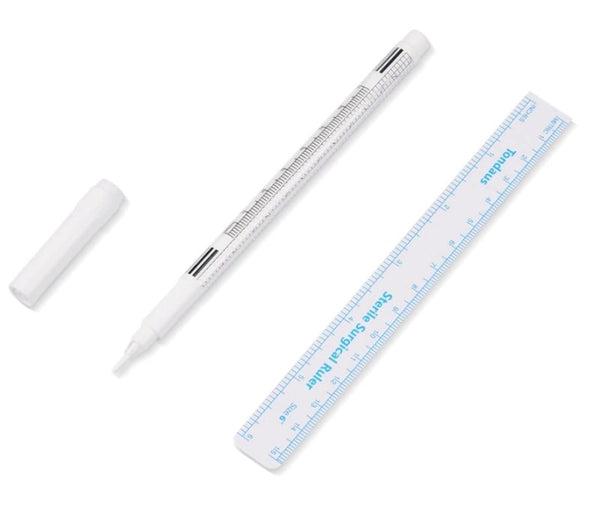 White Surgical Marker and Flexi-Ruler Combo Pack - HYVE Beauty
