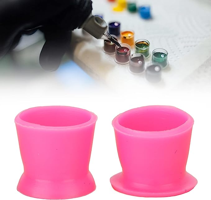 Pigment Cup - Silicone Flat Bottom Suction - Hot Pink (25 pack)