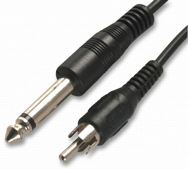 1/4" Mono Male to RCA-Male Cable - 6Ft