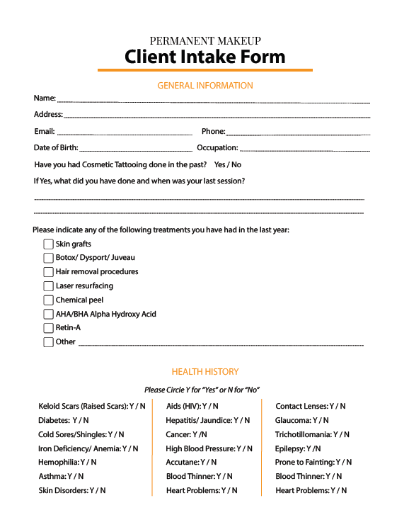 Client Intake Form Questionnaire Client Intake Form