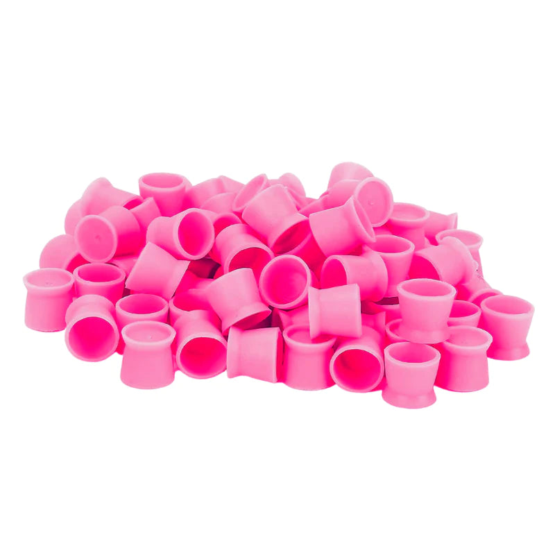 Pigment Cup - Silicone Flat Bottom Suction - Hot Pink (25 pack)