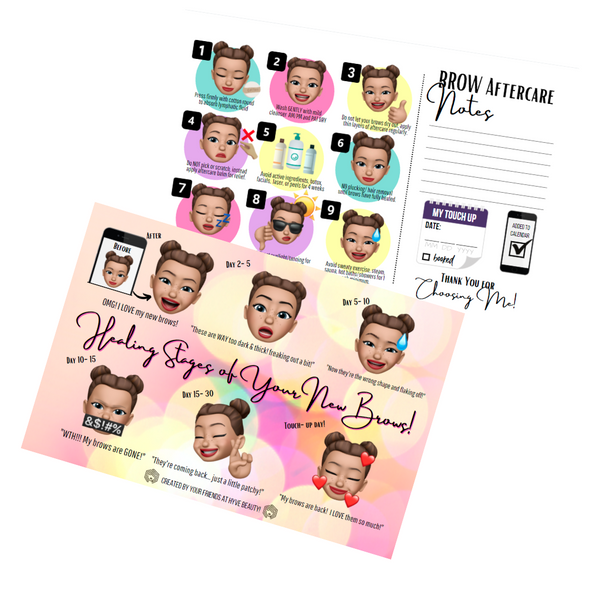 BROW PMU Aftercare Cards