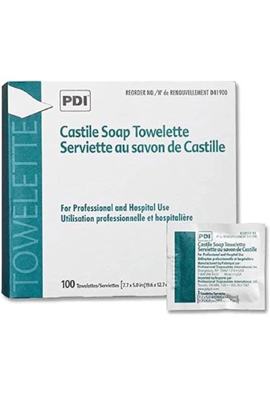 Castile Soap Towelettes - Individually Wrapped 100/bx - HYVE Beauty