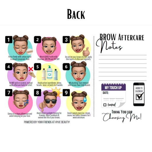 Client BROW Healing & Aftercare Cards by HYVE Professional - HYVE Beauty