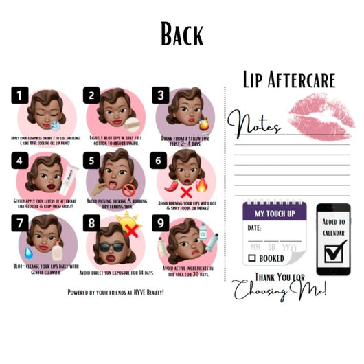 Client LIP Healing & Aftercare Cards by HYVE Professional - HYVE Beauty