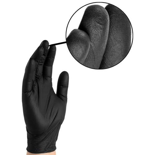 DermaTUFF Black Nitrile Examination Grade Gloves - HYVE Beauty