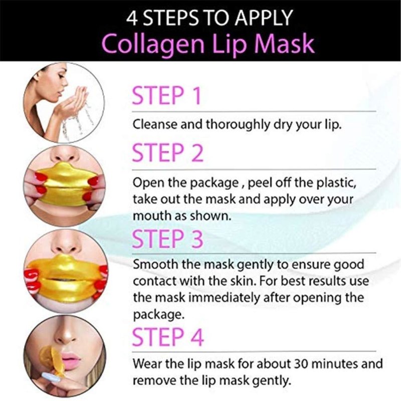 Pucker-up PINK Collagen Hydrating Lip Mask - 5 pack - HYVE Beauty