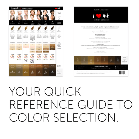 Tina Davies Professional Pigment Colour Chart - HYVE Beauty